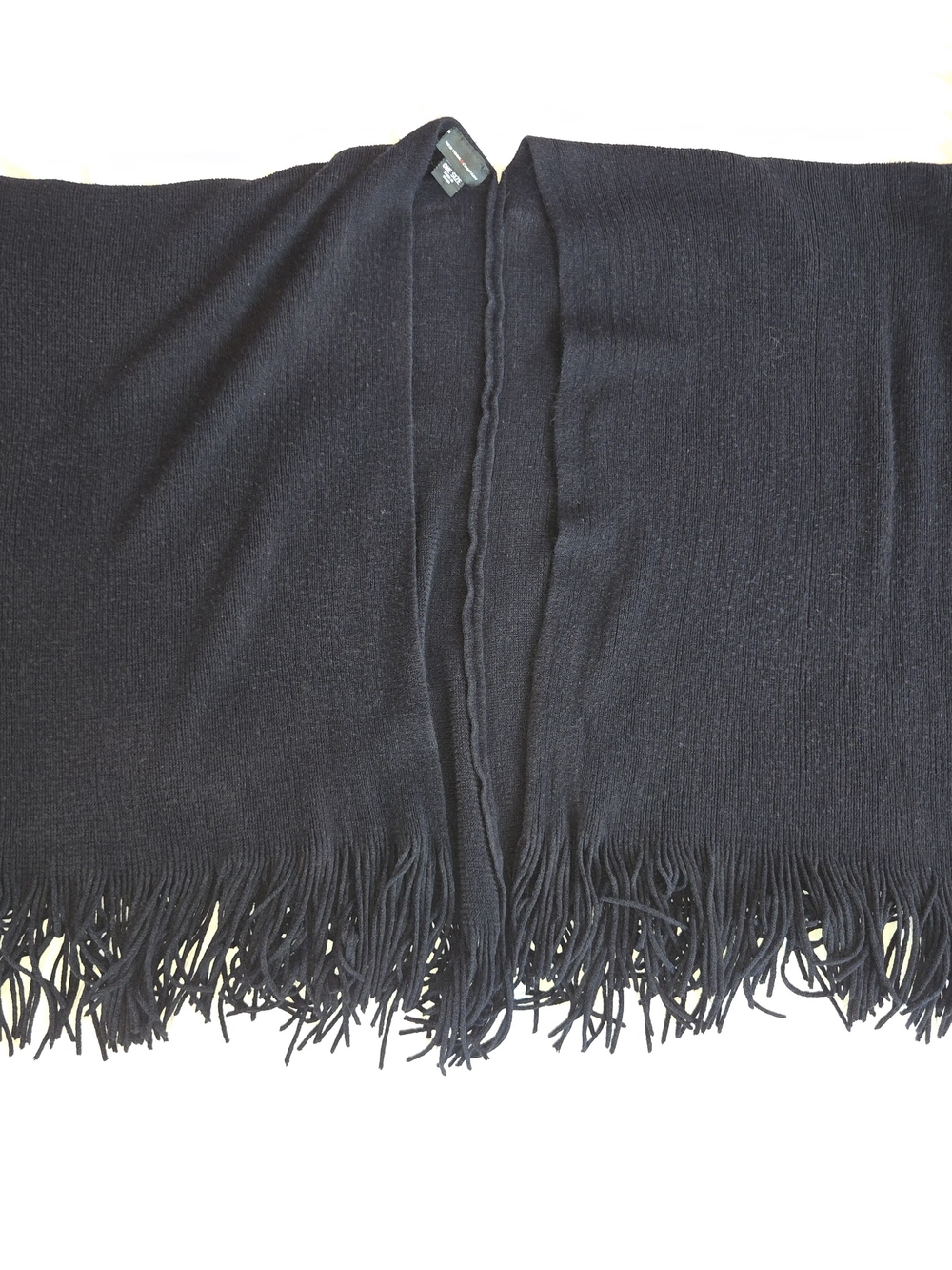 New York & Company Black Fringed Shawl Wrap